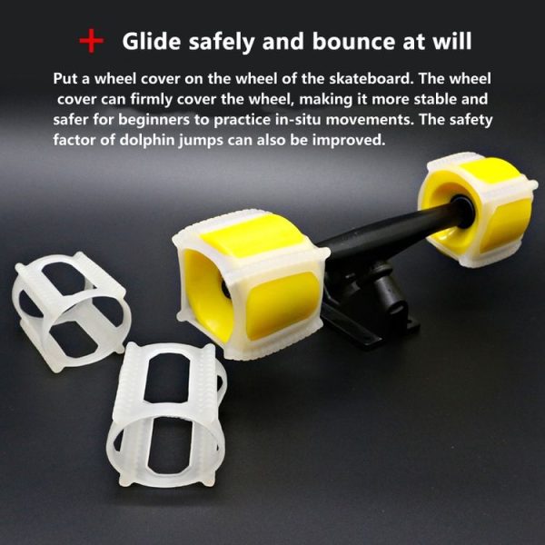4pcs / Set Skate Beginner Skateboard Wheel Cover Practicing Fixed Accessories (Transparent) - Image 4