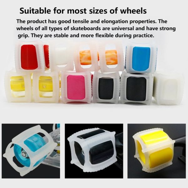 4pcs / Set Skate Beginner Skateboard Wheel Cover Practicing Fixed Accessories (Transparent) - Image 5