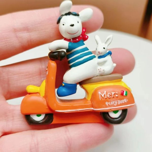 Cartoon Resin 3D Puppy Rabbit Motorcycle Micro-landscape Landscaping Props Ornaments - Image 3