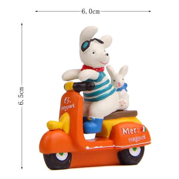 Cartoon Resin 3D Puppy Rabbit Motorcycle Micro-landscape Landscaping Props Ornaments - Image 6