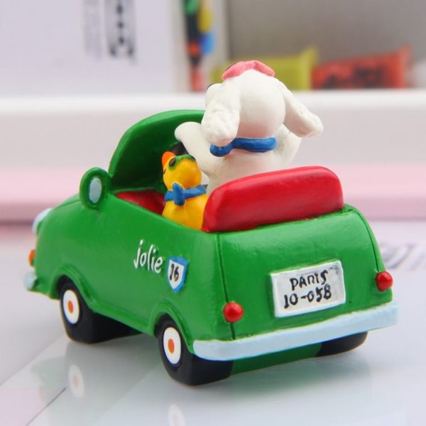 Cartoon Resin Green Car Puppies Micro-landscape Landscaping Props Desktop Decoration - Image 4