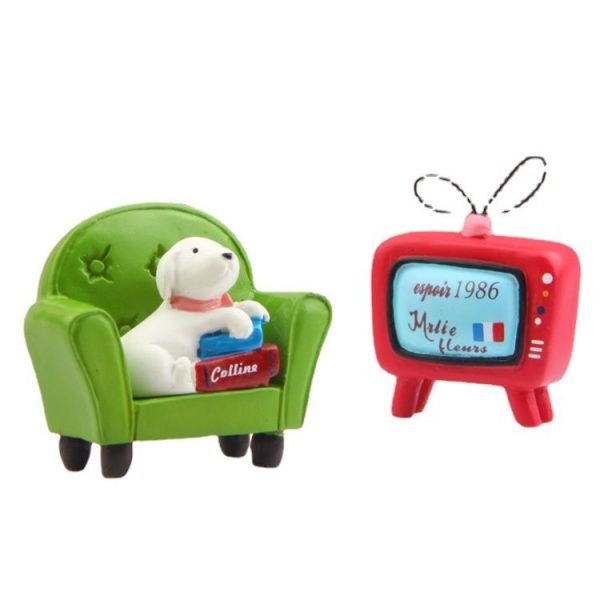 TV Resin Decorative Ornaments Micro-landscape Landscaping Flower Props Shooting Props - Image 3