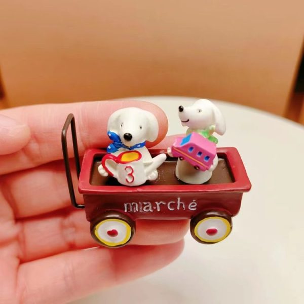 Cartoon Resin Puppies Sitting Cart Micro-landscape Landscaping Props Desktop Decoration - Image 3