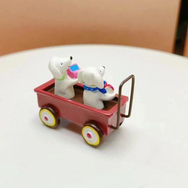 Cartoon Resin Puppies Sitting Cart Micro-landscape Landscaping Props Desktop Decoration - Image 5