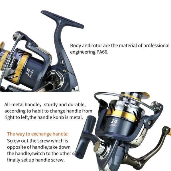 YUMOSHI KS2000 Spinning Fishing Reel Metal Rocker Metal Cup Reel - Image 7