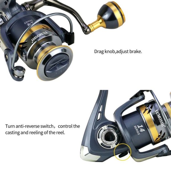 YUMOSHI KS2000 Spinning Fishing Reel Metal Rocker Metal Cup Reel - Image 8