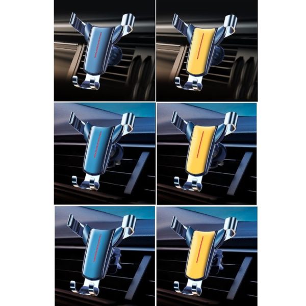 Air Outlet Triangular Gravity Sensor Car Mobile Phone Holder, Color: Black Hook Clip - Image 2