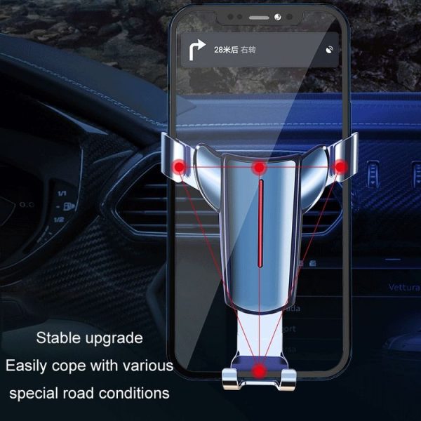 Air Outlet Triangular Gravity Sensor Car Mobile Phone Holder, Color: Black Hook Clip - Image 7
