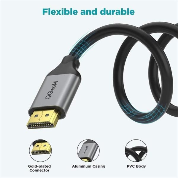 QGeeM QG-AV17 HDMI To HDMI Connection Cable Support 8K&60Hz 1m Length - Image 3