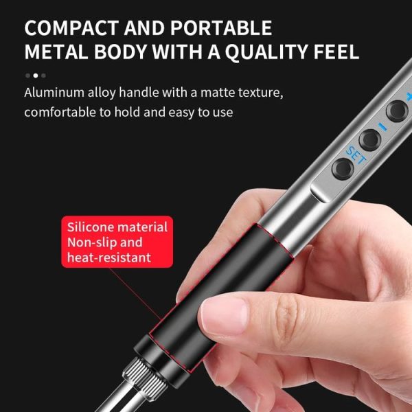 T12-K PTS100 Intelligent Portable Digital Display Small Constant Temperature Repair Soldering Iron PD65W Powered Mini Soldering Station - Image 9