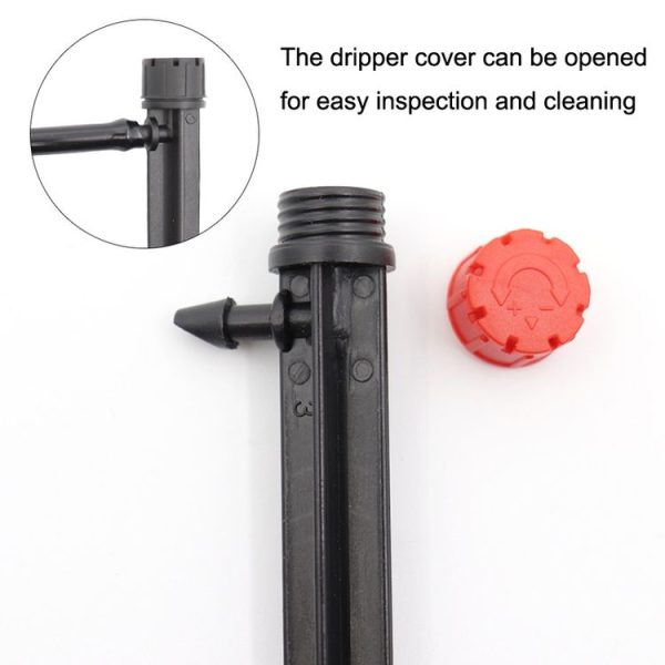 FH-118 13cm Adjustable 8 Holes Ground Plug Dripper Garden Irrigation System Watering Nozzle (Black Hat) - Image 3