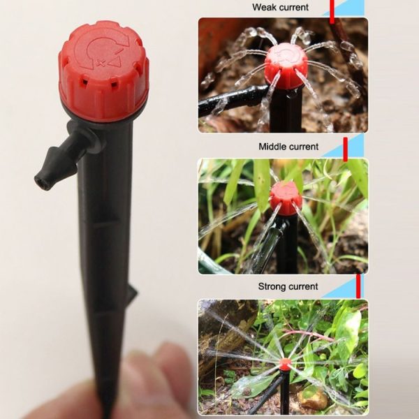 FH-118 13cm Adjustable 8 Holes Ground Plug Dripper Garden Irrigation System Watering Nozzle (Black Hat) - Image 5