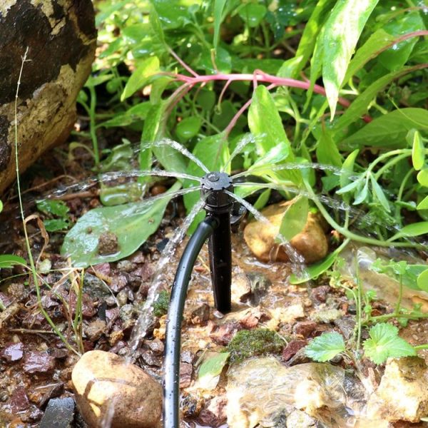 FH-118 13cm Adjustable 8 Holes Ground Plug Dripper Garden Irrigation System Watering Nozzle (Black Hat) - Image 7