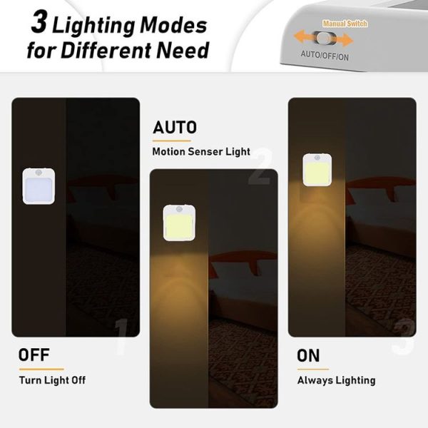 NL2022 Night Light With Motion Sensor AC Plug In Dimmable Cabinet Light, EU Plug - Image 4