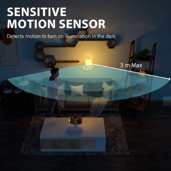 NL2022 Night Light With Motion Sensor AC Plug In Dimmable Cabinet Light, EU Plug - Image 5