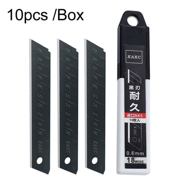 KAKC-18 Black Blade Cutter Blade 18mm Wall Cutter Blade, Specification: 10pcs / Box