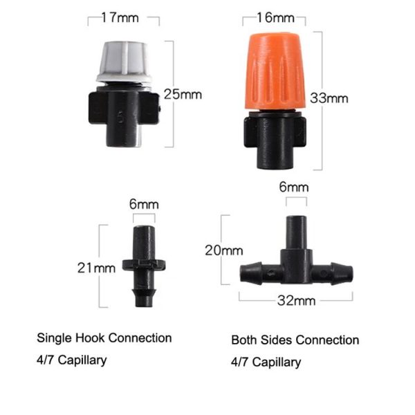20pcs TF-118 Gardening Irrigation Drip Irrigation System Set Accessories Spray Head (Orange) - Image 3