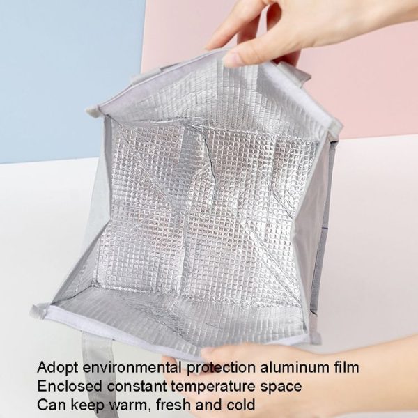 Square Fruit Large Capacity Picnic Insulation Bag Waterproof Bento Bag (Pink) - Image 4