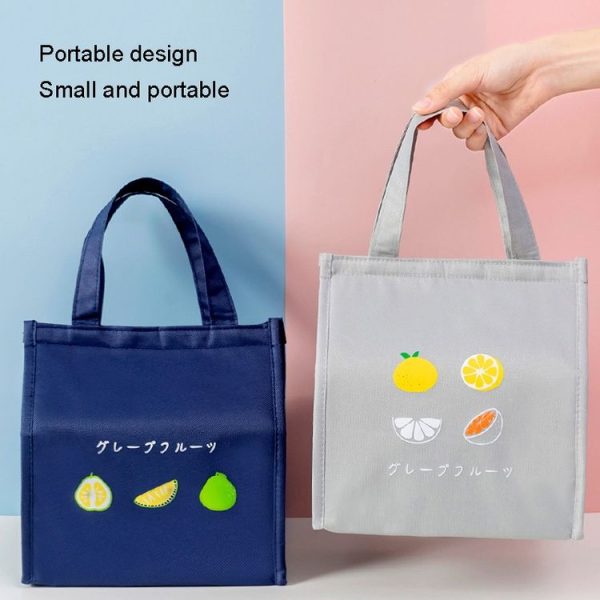 Square Fruit Large Capacity Picnic Insulation Bag Waterproof Bento Bag (Pink) - Image 7