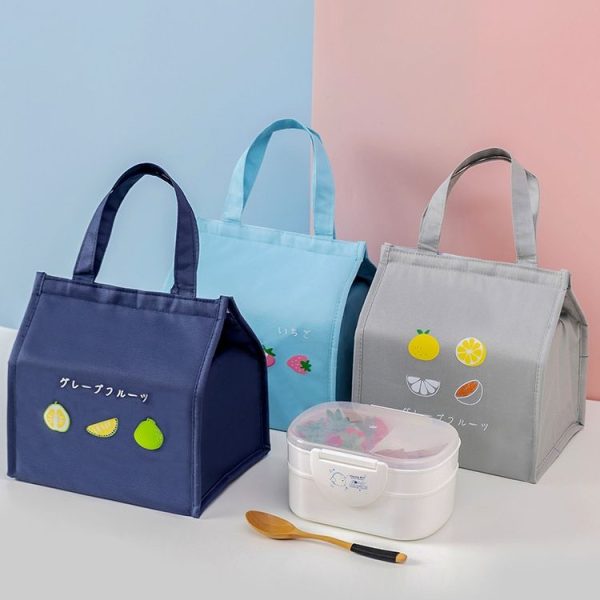 Square Fruit Large Capacity Picnic Insulation Bag Waterproof Bento Bag (Pink) - Image 9