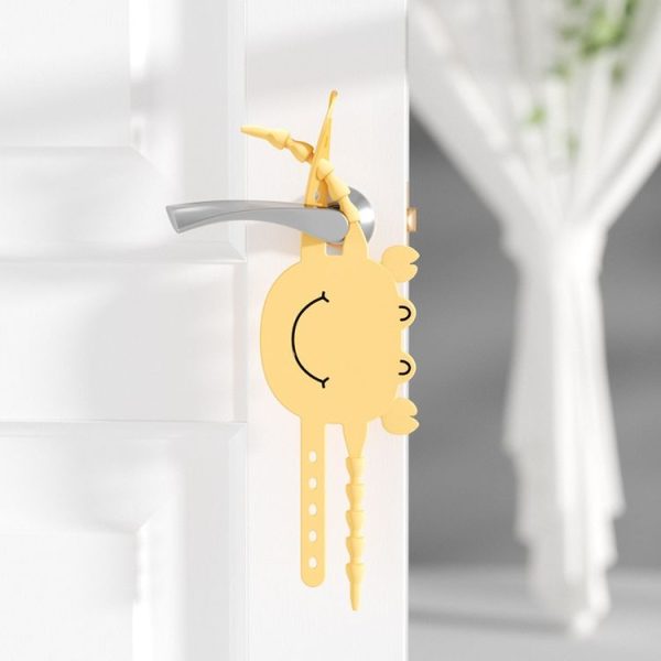 Silica Gel Door Closing Buffer Silent Lock Cover Door Clip Pad (Yellow Crab)