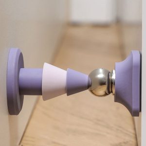 Magnetic Door Stopper Silent Without Punching Anti-collision Silicone Resistance Door Opener (Purple)