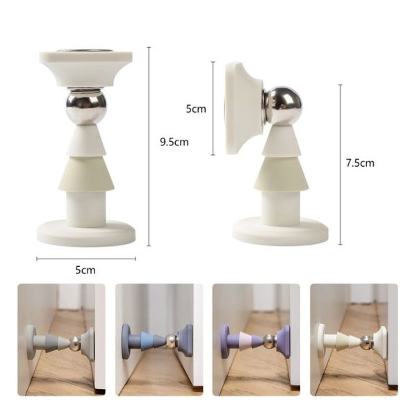 Magnetic Door Stopper Silent Without Punching Anti-collision Silicone Resistance Door Opener (Purple) - Image 7