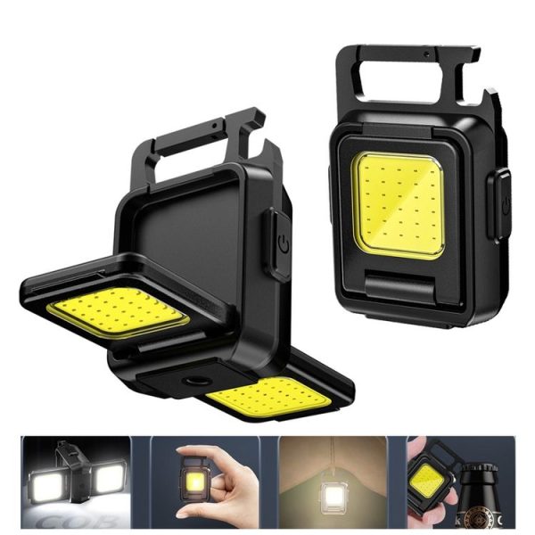 Double Sided COB Flashlight Mini Keychain Light Camping Light Without Stand - Image 2