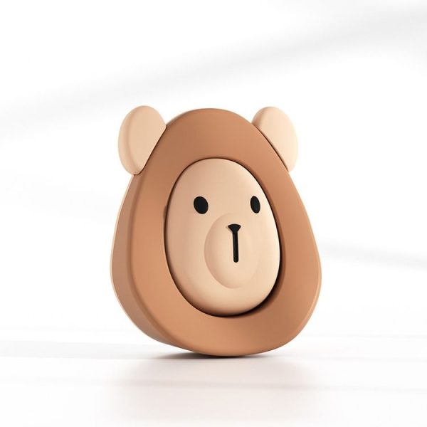 Cartoon Silicone Door Stopper Anti-Collision Door Blocker (Coffee)