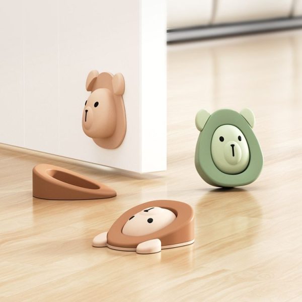 Cartoon Silicone Door Stopper Anti-Collision Door Blocker (Coffee) - Image 2