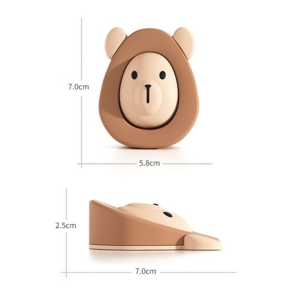 Cartoon Silicone Door Stopper Anti-Collision Door Blocker (Coffee) - Image 3