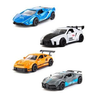 320-1 4pcs / set 1: 60 Alloy Car Toy 3 Open Doors Back Force Sports Car Model