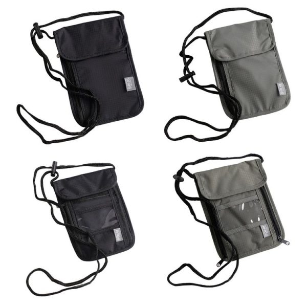 Anti-RFID Document Bag Card Radiation-proof Hanging Neck Chest Bag (Upgrade Black) - Image 2