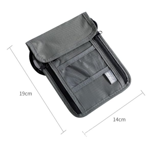 Anti-RFID Document Bag Card Radiation-proof Hanging Neck Chest Bag (Upgrade Black) - Image 3