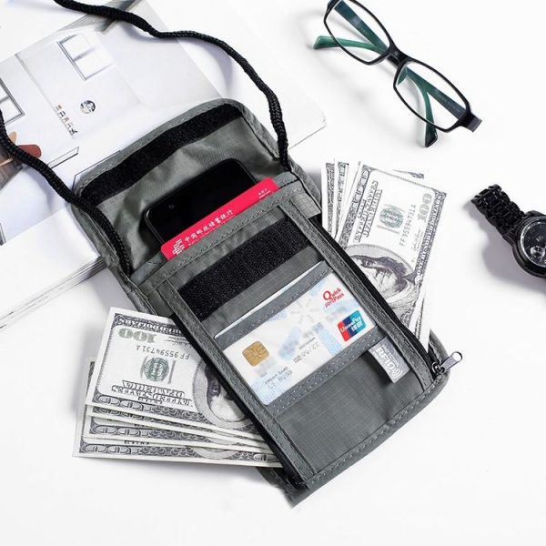 Anti-RFID Document Bag Card Radiation-proof Hanging Neck Chest Bag (Upgrade Black) - Image 6