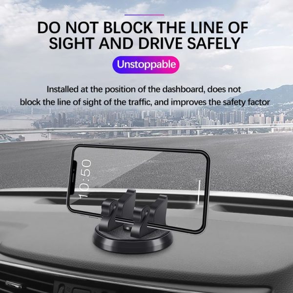 R-2017 Car Mobile Phone Holder 360 Degree Rotatable Swan Stand With Number Plate - Image 3