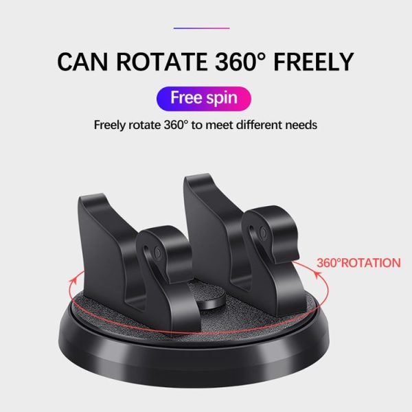 R-2017 Car Mobile Phone Holder 360 Degree Rotatable Swan Stand With Number Plate - Image 5