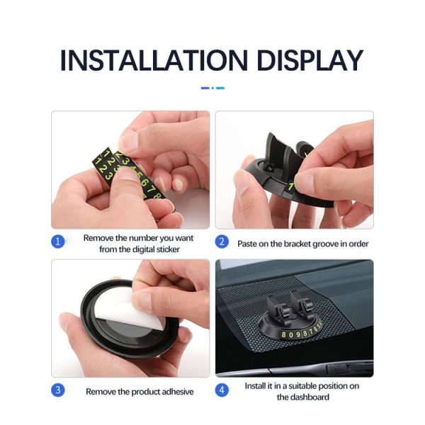 R-2017 Car Mobile Phone Holder 360 Degree Rotatable Swan Stand With Number Plate - Image 8