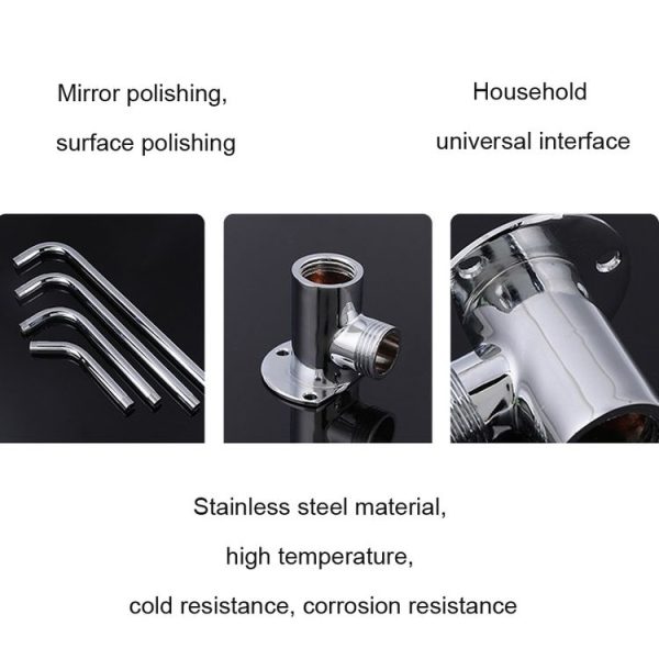 With Base Top Spray Rod Shower Tube Stainless Steel Shower Outlet Pipe Elbow, Size: 20cm - Image 10