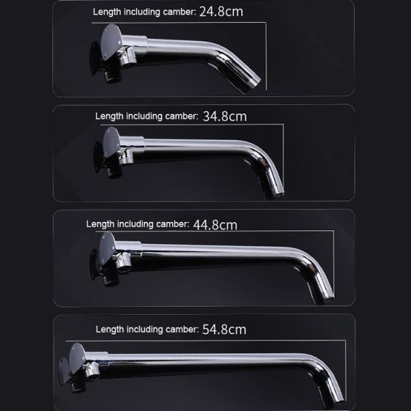With Base Top Spray Rod Shower Tube Stainless Steel Shower Outlet Pipe Elbow, Size: 20cm - Image 2