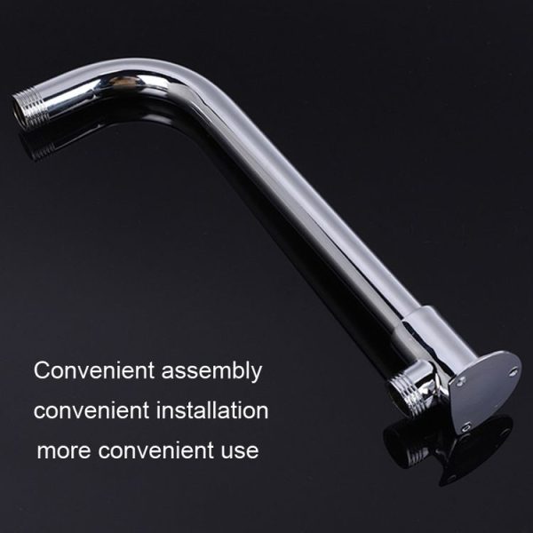 With Base Top Spray Rod Shower Tube Stainless Steel Shower Outlet Pipe Elbow, Size: 20cm - Image 9