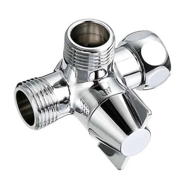 Double Handle Brass 3 Way Shower Arm Diverter Valve Hand Held Showerhead Shower Splitter - Image 5