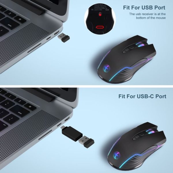 E50 2.4G Wireless Mouse Jiggler Portable Cordless Mouse With 7 Keys (Black) - Image 5