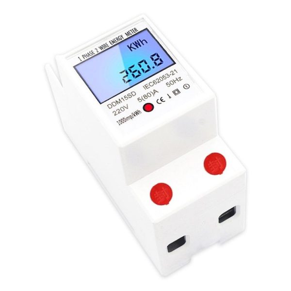 DDM15SD 5 (80) A Single-phase Multi-function Rail Meter with Backlight LCD Display - Image 2