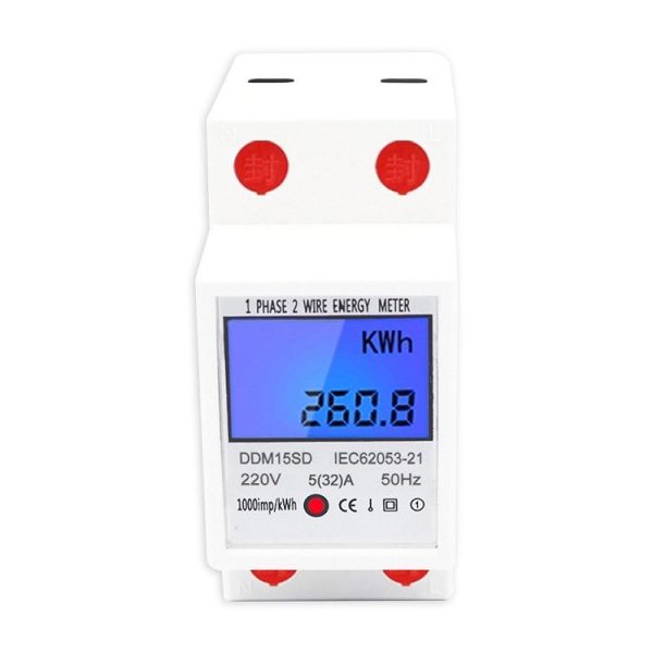 DDM15SD 5 (80) A Single-phase Multi-function Rail Meter with Backlight LCD Display - Image 3