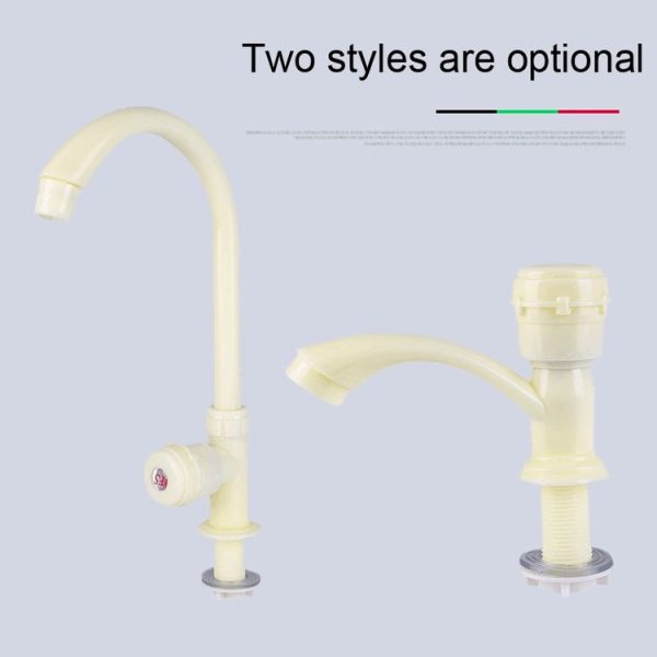 Plastic Kitchen Single Cold Sink Faucet Vertical Faucet, Specification: Hand Wheel - Image 5
