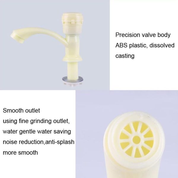 Plastic Kitchen Single Cold Sink Faucet Vertical Faucet, Specification: Hand Wheel - Image 6