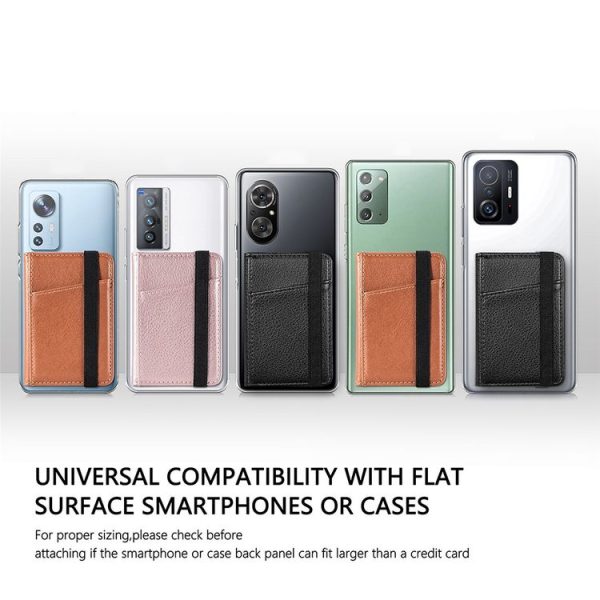 Multifunctional PU Leather Phone Back Sticker Card Bag With Bracket Function (Brown) - Image 10