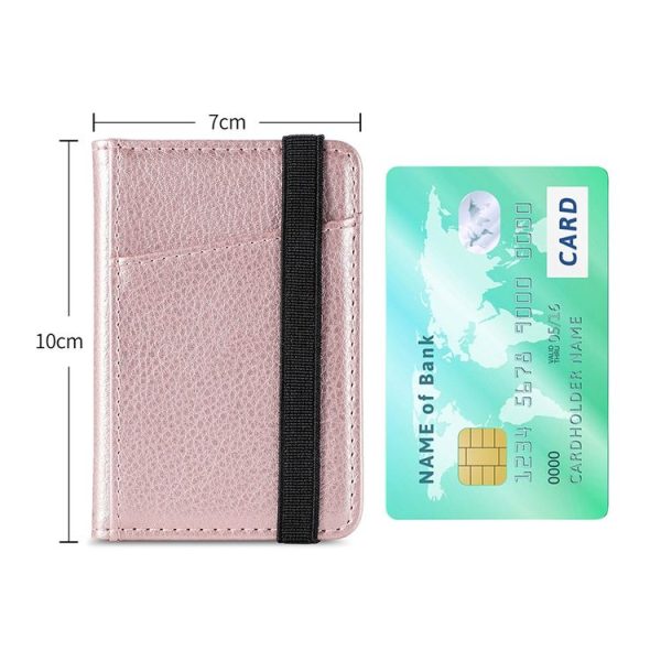 Multifunctional PU Leather Phone Back Sticker Card Bag With Bracket Function (Brown) - Image 3