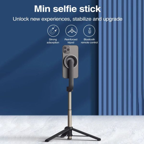Magnetic Selfie Stick Tripod Handheld Stabilizer Rod With Remote Controller (Black) - Image 2